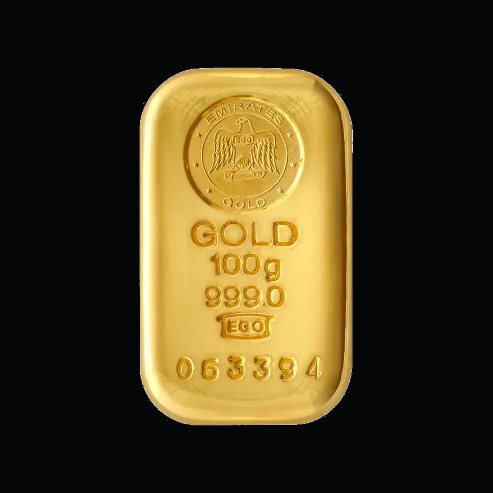 Emirates Gold 100g gold cast bar