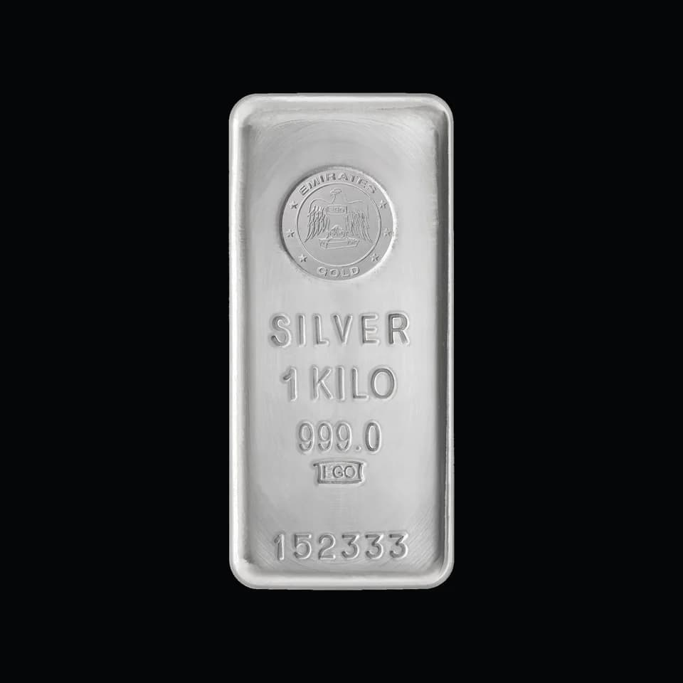 Emirates Gold 1 kg silver cast bar