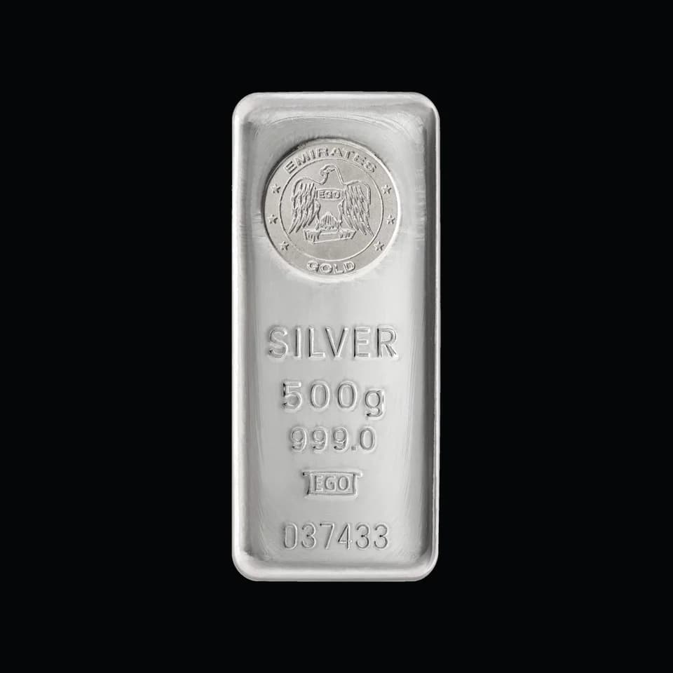 Emirates Gold 500g silver cast bar