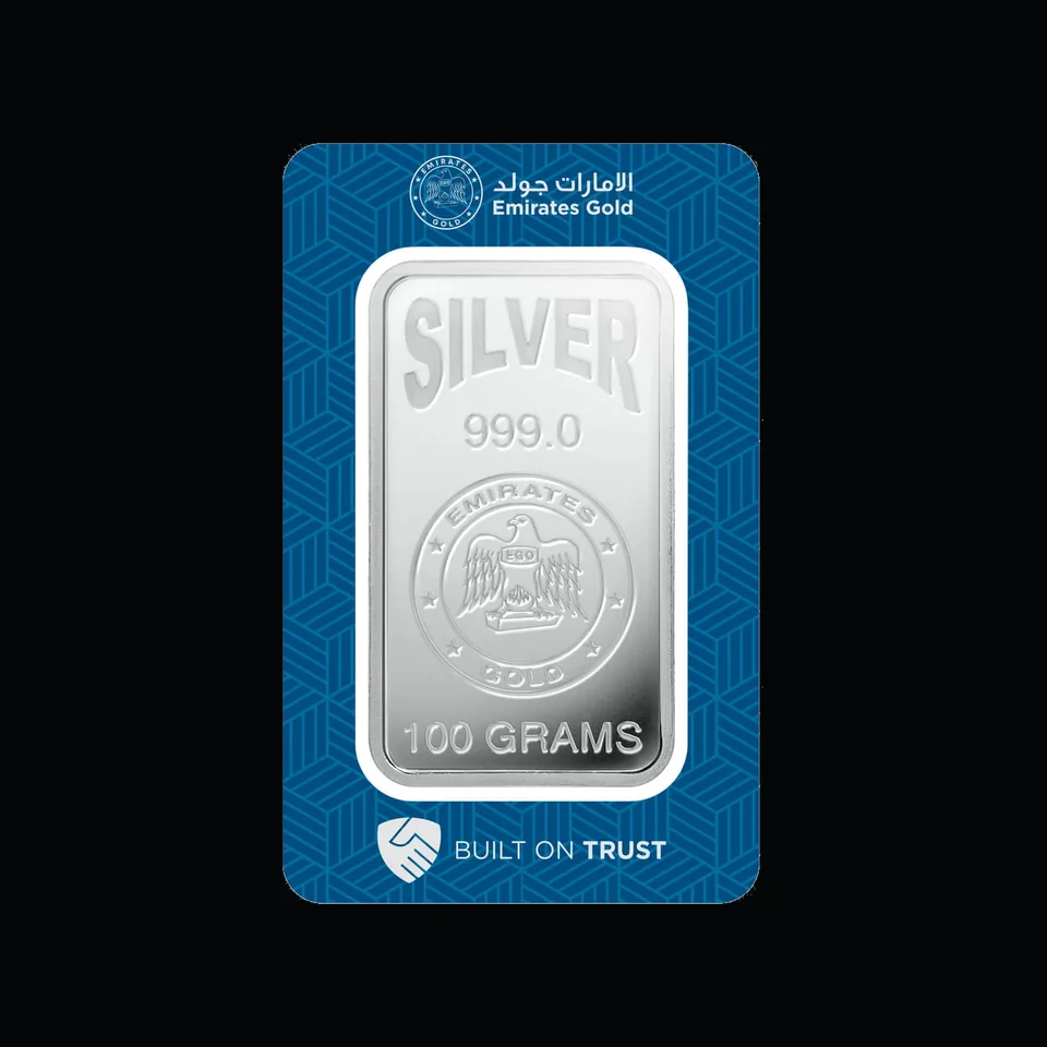 Emirates Gold 100g silver minted bar