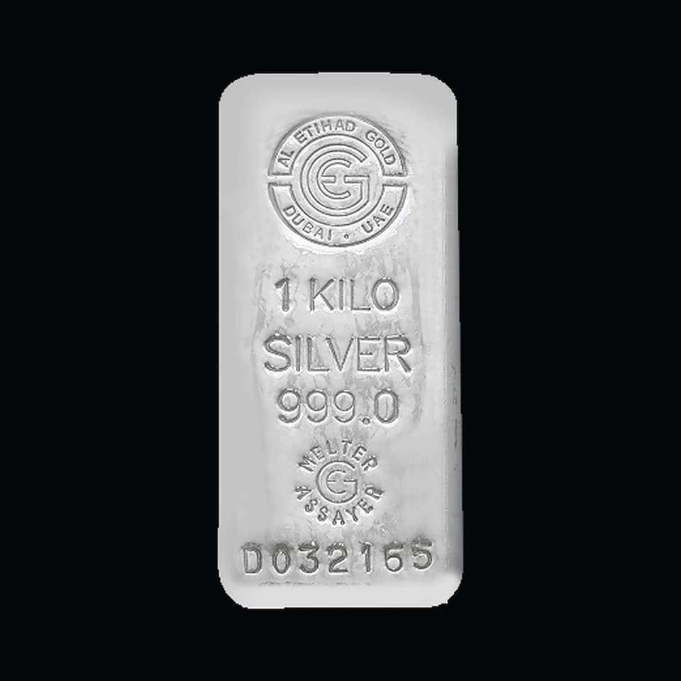 Al Etihad Gold 1 kg silver cast bar