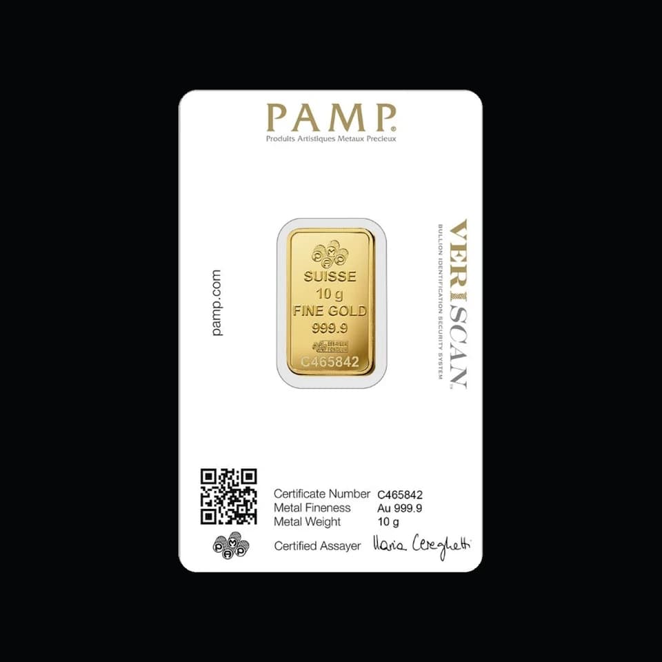 PAMP Suisse 10g gold minted bar