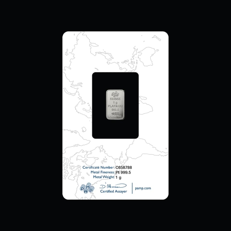 PAMP Suisse 1g platinum minted bar