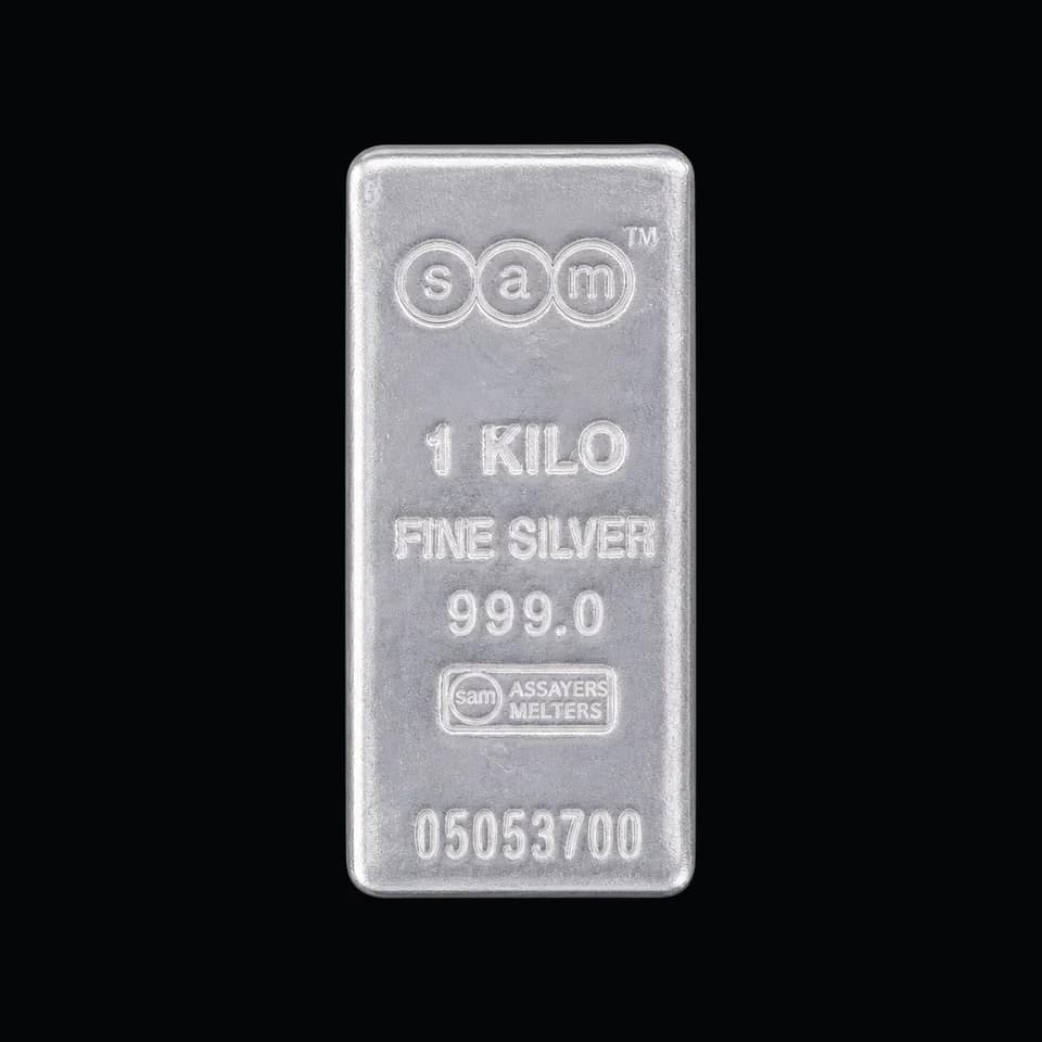 SAM Precious Metals 1 kg silver cast bar