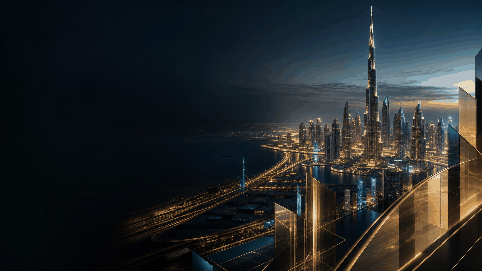 Dubai skyline at dusk
